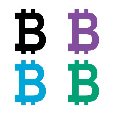 Bitcoin web para seti, internet elektronik kripto tasarım sembolü, dijital ödeme vektör çizimi .