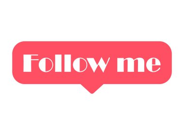 Grafik konsept sembolü, konuşma düğmesi web etiketi, vektör illüstrasyonunu takip et .