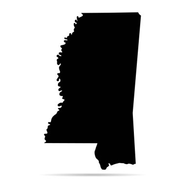 Mississippi haritası şekli, Amerika Birleşik Devletleri. Düz konsept simge vektör çizimi .