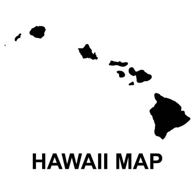 Hawaii haritası şekli, Amerika Birleşik Devletleri. Düz konsept simge vektör çizimi .