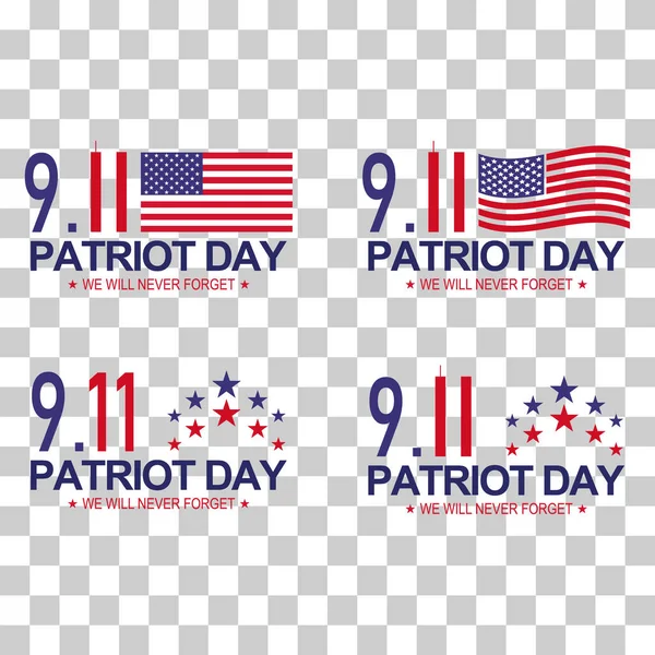 Set Patriot American Day Memorial Day Symbol Background Never Forget — Stockvektor