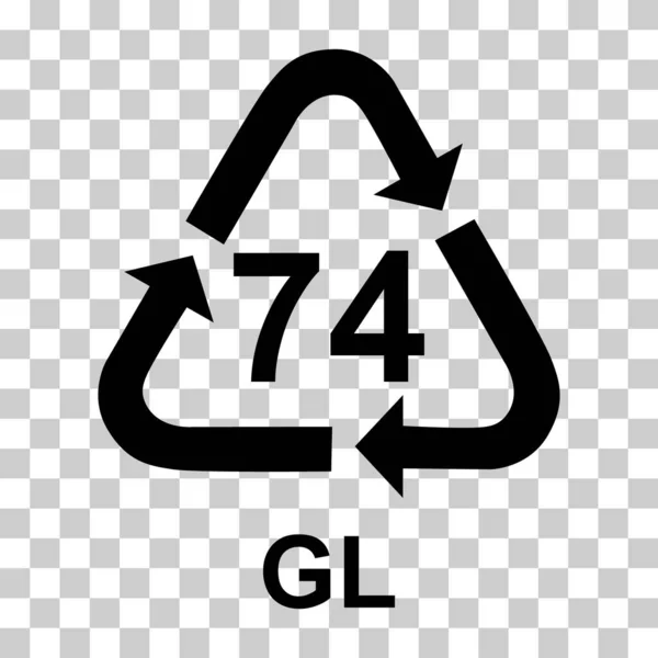 Szklany Symbol Ekologiczny Znak Recyklingu Izolowany Białym Tle Ikona Odpadów — Wektor stockowy