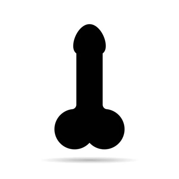 Man Anatomy Organ Shadow Penis Pictogram Icon Masculine Genital Web — Vettoriale Stock