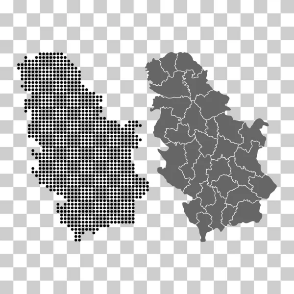 Set Serbia Map Icon Geography Blank Concept Isolated Graphic Background — Stockový vektor