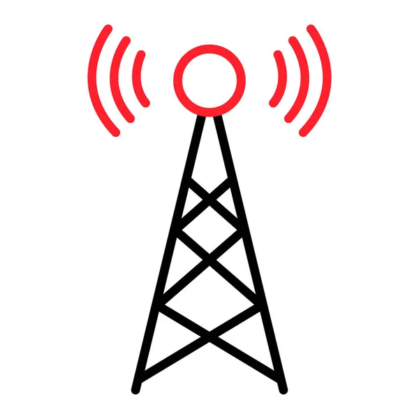 Signal Tower Icon Wireless Technology Network Sign Antenna Wave Radio — Vetor de Stock