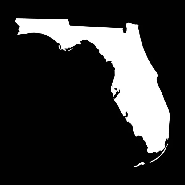 Florida Bentuk Peta Amerika Serikat Ilustrasi Vektor Simbol Konsep Datar - Stok Vektor