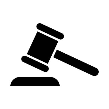 Judge hammer icon, law auction symbol, gavel justice sign vector illustration button .