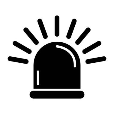 Siren yangın alarmı işareti, tehlike işareti ışık işareti, ambulans polisi uyarı vektör çizimi .