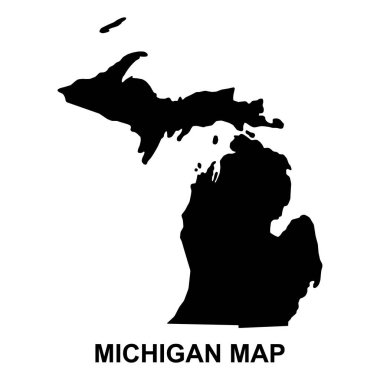 Michigan haritası şekli, Amerika Birleşik Devletleri. Düz konsept simge vektör çizimi .