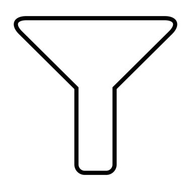 Filtre düğmesi ağ şekli simgesi, düz filtreleme sembolü, huni işareti çizimi .