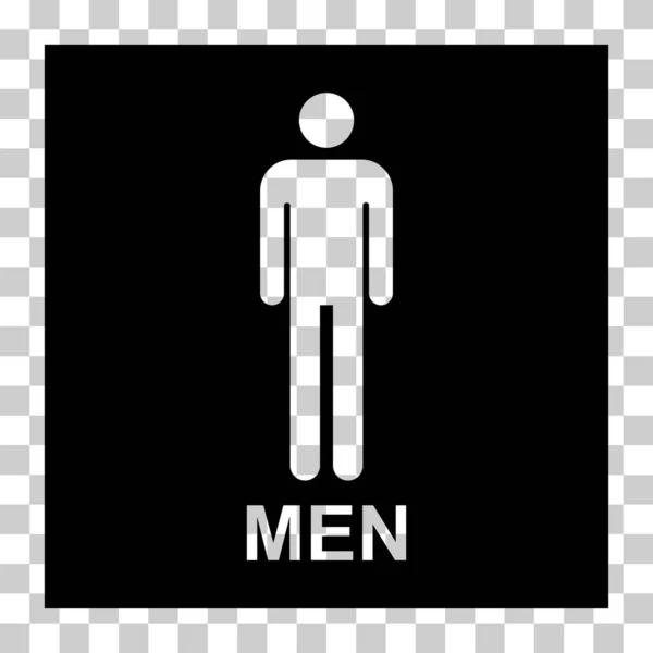 Restroom Manliga Symbol Män Platt Webbknapp Toalett Vektor Illustration Information — Stock vektor