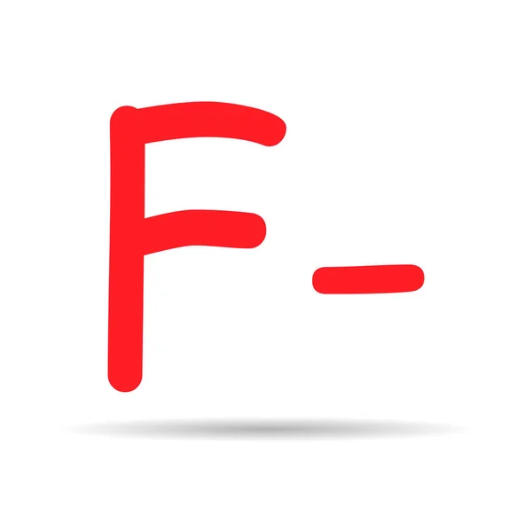 Notendurchschnitt Mit Schatten Handgezeichnetes Symbol Roter Farbe Test Prüfungsnote Bericht — Stockvektor