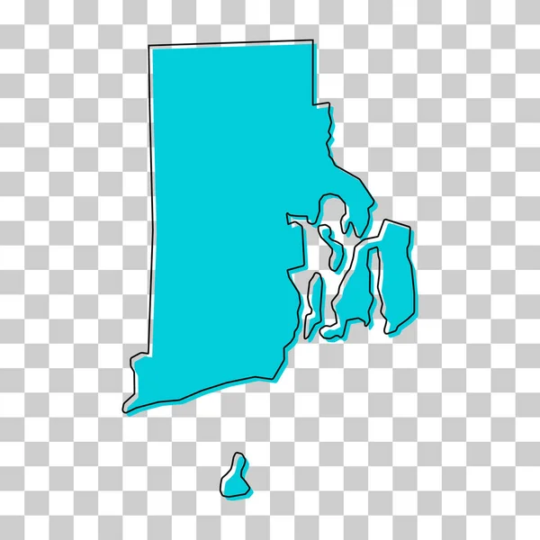 Karte Von Rhode Island Vereinigte Staaten Von Amerika Flaches Konzept — Stockvektor