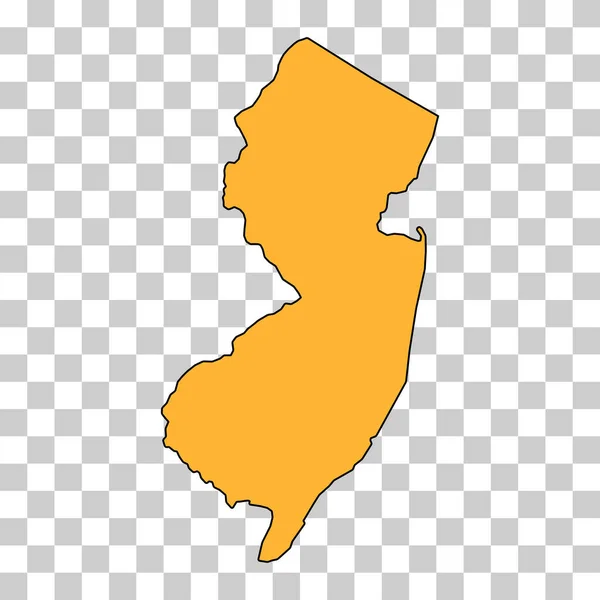 New Jersey Map United States America Flat Concept Icon Symbol — Stok Vektör