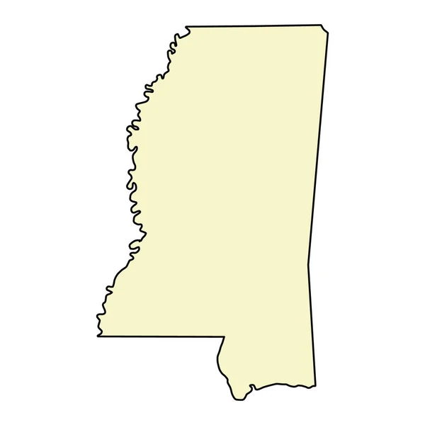 Mississippi Haritası Şekli Amerika Birleşik Devletleri Düz Konsept Simge Vektör — Stok Vektör