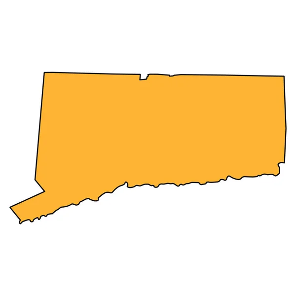 Connecticut Haritası Şekli Amerika Birleşik Devletleri Düz Konsept Simge Vektör — Stok Vektör