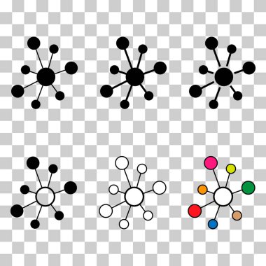 İnbot düz ağ simgesi kümesi, yapısal vektör sembolünü izole edilmiş arkaplan, teknoloji sistemi .