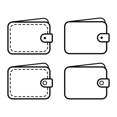 Set of Wallet empty icon, finance flat symbol, economy deposit cash vector illustration .