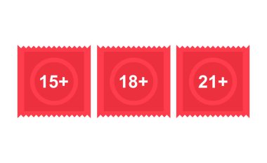 Prezervatif simgesi seti, sağlık koruma kauçuk sembolü, önleme ağ tasarım vektör illüstrasyonu .