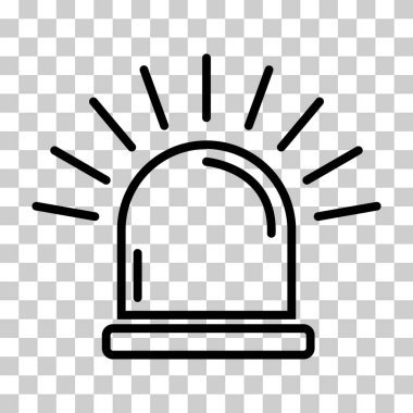 Siren yangın alarmı işareti, tehlike işareti ışık işareti, ambulans polisi uyarı vektör çizimi .