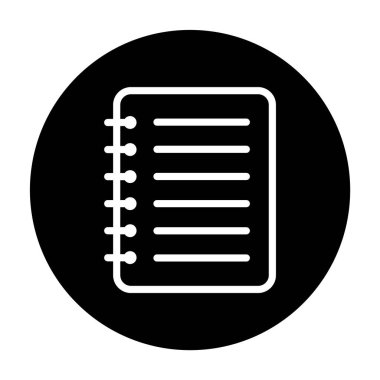 Spiral notebook icon, paper blank page symbol, note web flat vector illustration .