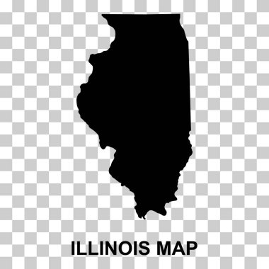 Illinois haritası şekli, Amerika Birleşik Devletleri. Düz konsept simge vektör çizimi .