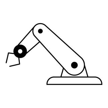Mekanik robot kol makinesi simgesi, teknoloji hidrolik robot el, vektör illüstrasyonu .