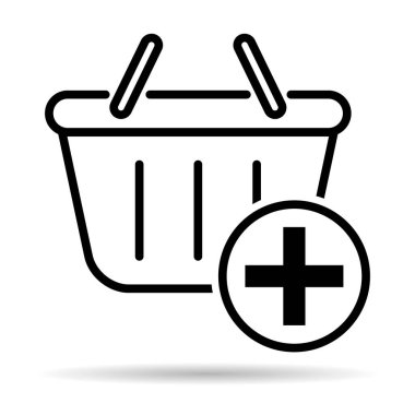 Alışveriş poşeti çizgisi gölge simgesi, süpermarket kağıdı plastik paket işareti, eco mağaza vektörü .