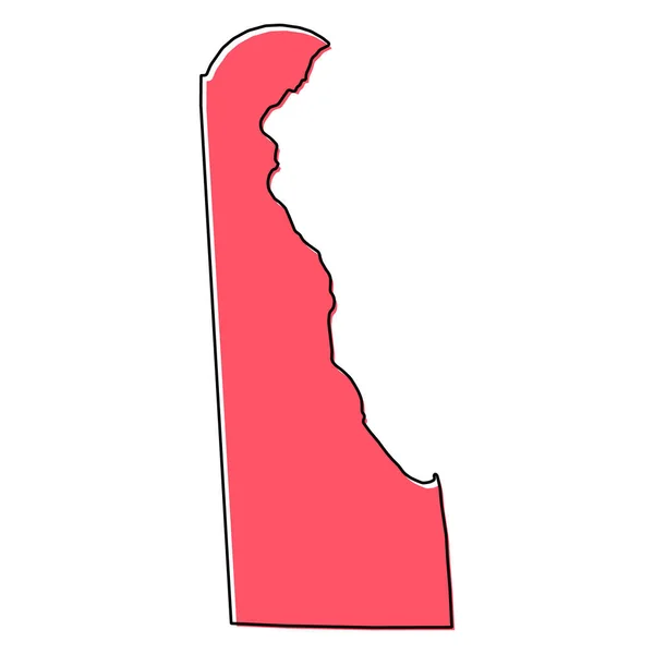 Delaware Map Shape United States America Flat Concept Icon Symbol — Stock Vector