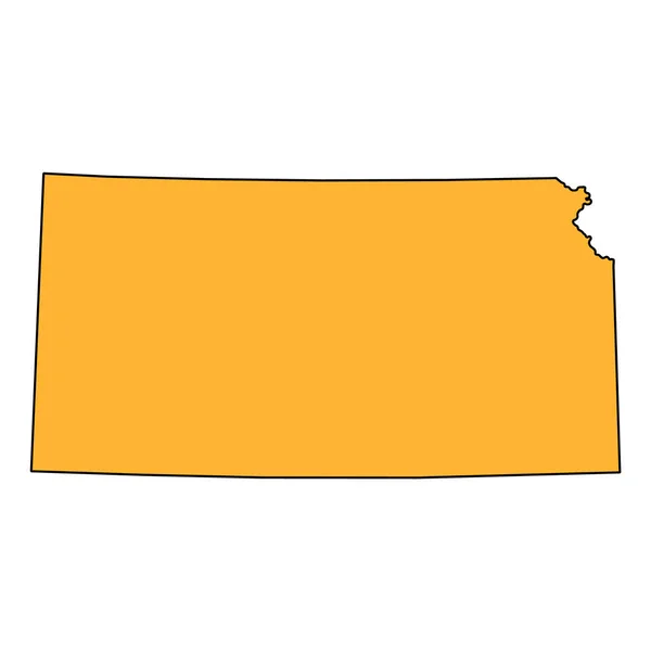 Forma Del Mapa Kansas Estados Unidos América Icono Concepto Plano — Vector de stock