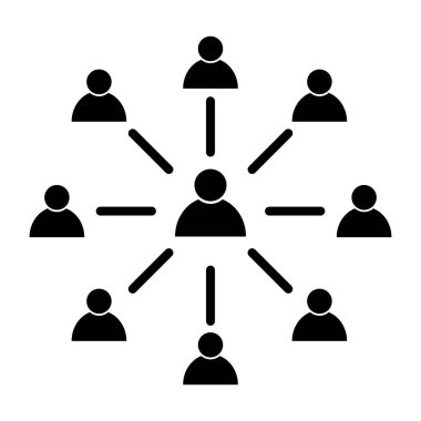 Employee engagement community vector icon, person flat web symbol design vector illustration .