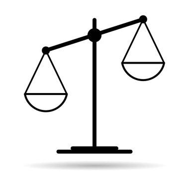 Scale equal shadow icon, lawyer crime web sign, protection balance isolated vector illustration .