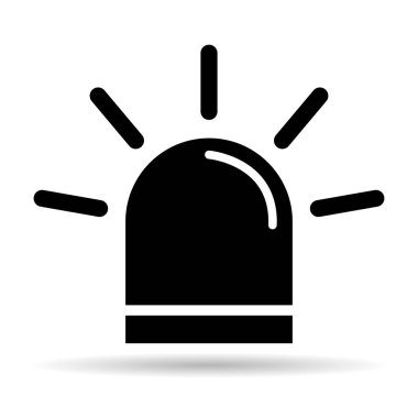 Siren yangın alarmı işareti, tehlike işareti ışık işareti, ambulans polisi uyarı vektör çizimi .