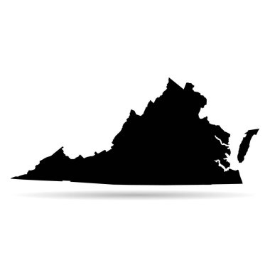 Virginia haritası şekli, Amerika Birleşik Devletleri. Düz konsept simge vektör çizimi .