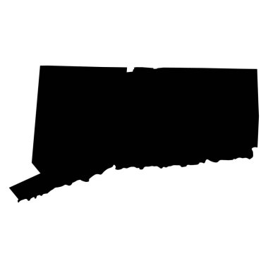 Connecticut haritası şekli, Amerika Birleşik Devletleri. Düz konsept simge vektör çizimi .