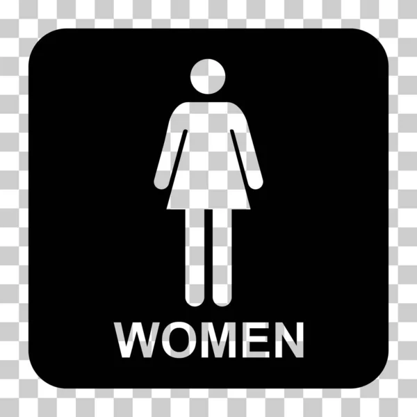 Restroom Lady Symbol Women Flat Web Button Toilet Vector Illustration — Stock Vector