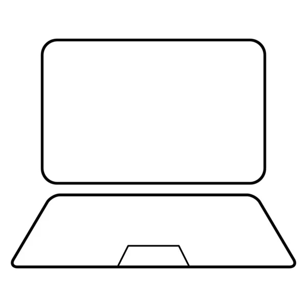 Портативный Плоский Иконка Веб Ноутбук Компьютерной Техники Символ Пустой Вектор — стоковый вектор