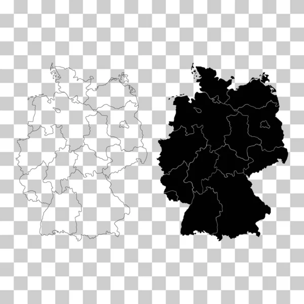 Set Germany Map Icon Geography Blank Concept Isolated Graphic Background — Stockový vektor