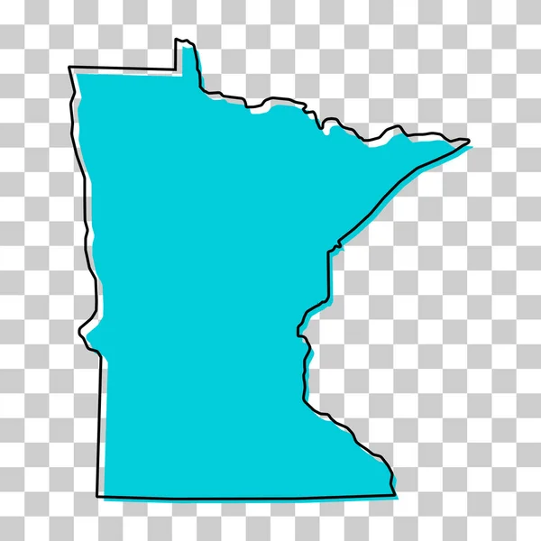 Minnesota Kartform Amerikas Förenta Stater Platt Begrepp Ikon Symbol Vektor — Stock vektor
