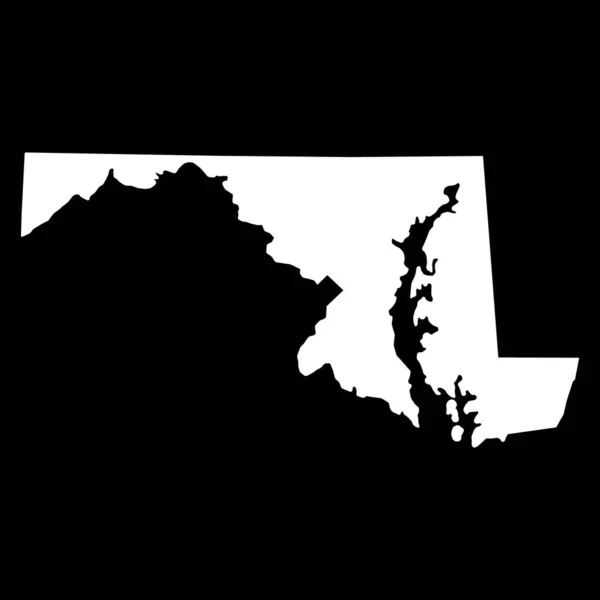 Marylandská Mapa Spojené Státy Americké Ilustrace Vektorového Symbolu Ploché Koncepce — Stockový vektor