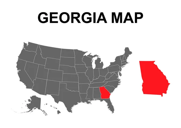 Georgia Forma Mapa Estados Unidos América Icono Concepto Plano Símbolo — Vector de stock
