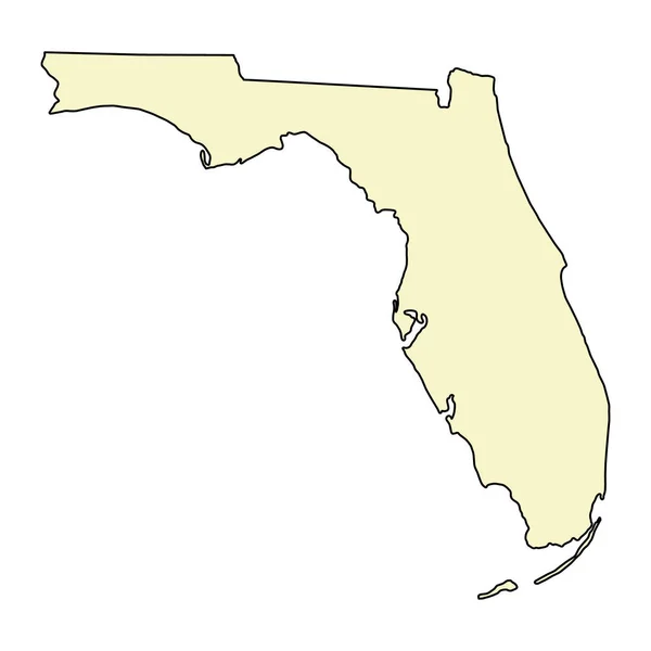 Florida Map Shape United States America Flat Concept Icon Symbol — Stock Vector