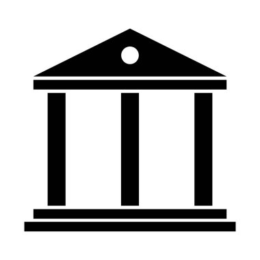 Building university architecture icon, museum roman symbol, flat design vector illustration .