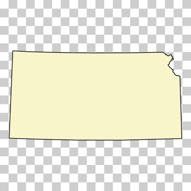 Kansas haritası şekli, Amerika Birleşik Devletleri. Düz konsept simge vektör çizimi .