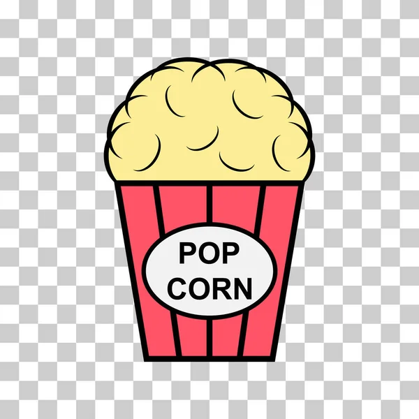 Popcorn Lebensmittel Design Ikone Web Mais Box Snack Flachen Vektor — Stockvektor