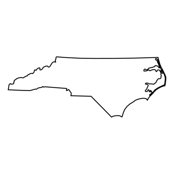 North Carolina Map Shape United States America Flat Concept Symbol — Vetor de Stock