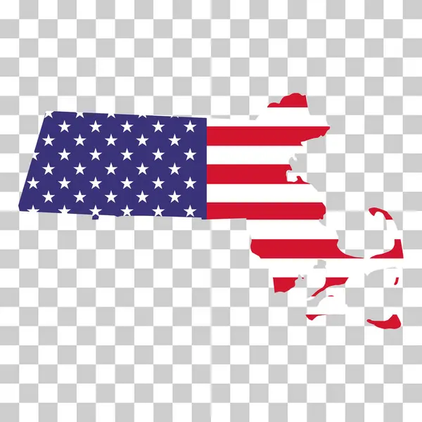 Massachusetts Forma Mapa Estados Unidos América Icono Concepto Plano Símbolo — Vector de stock