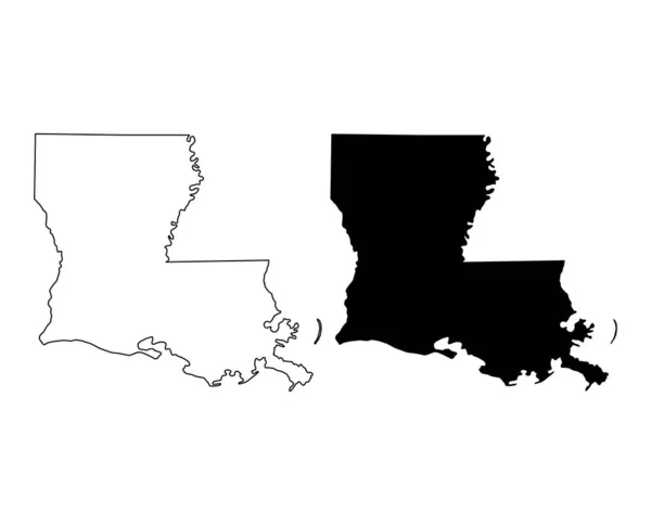 Карта Луизианы Соединенные Штаты Америки Векторная Иллюстрация Плоской Концепции — стоковый вектор