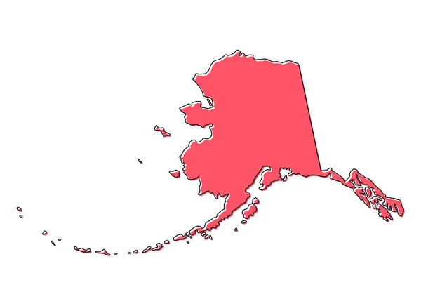 Форма Карты Аляски Соединенные Штаты Америки Иллюстрация Вектора Символов Плоской — стоковый вектор