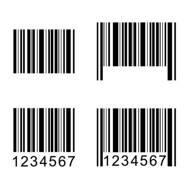 Barkod vektör simgesi kümesi. Düz web tasarımı için barkod. tarayıcı illüstrasyonu .